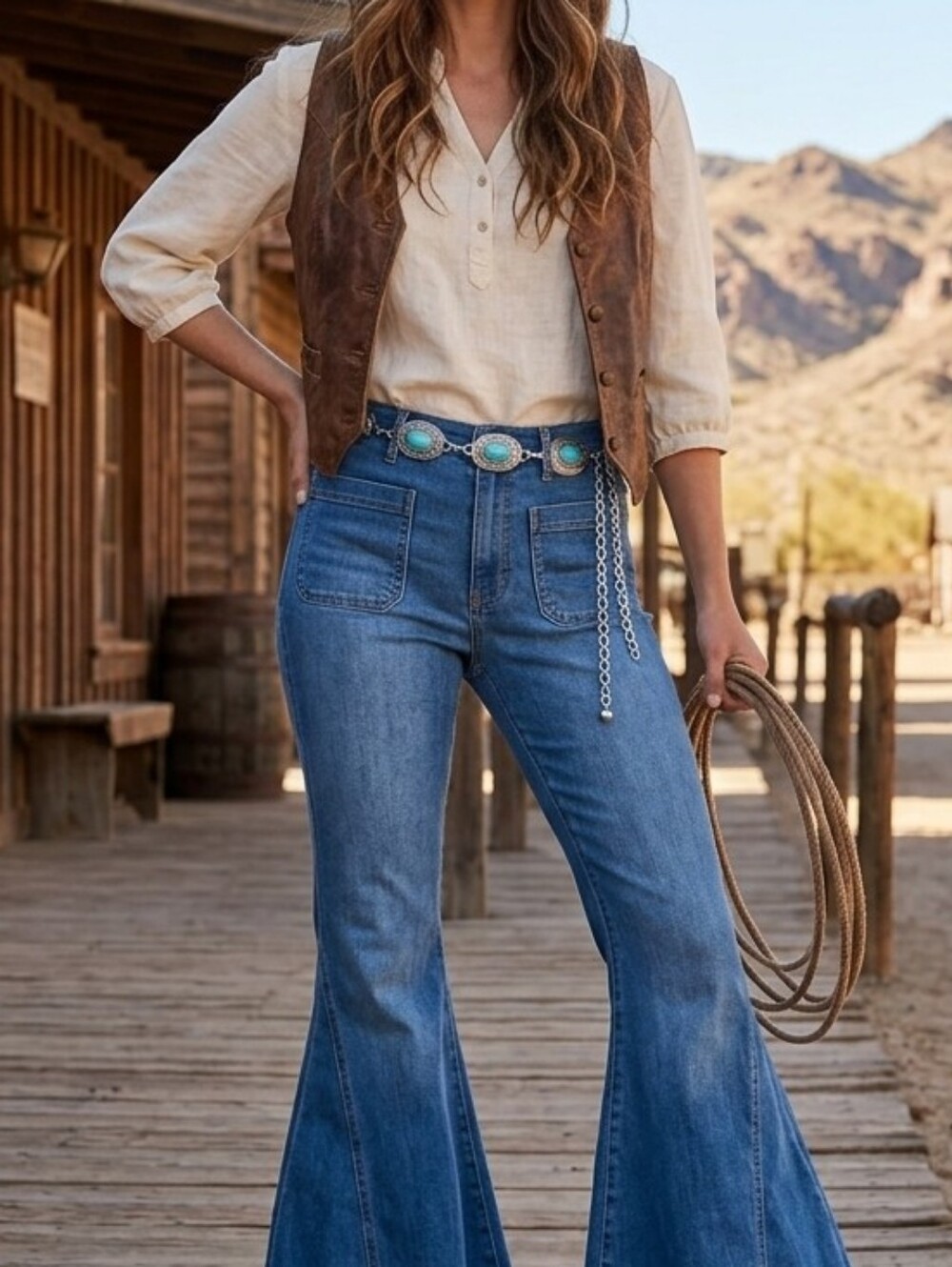 Boho Adjustable Western Metal Gem Decor Waist Chain Belt, Body‎ Belly Jewelry